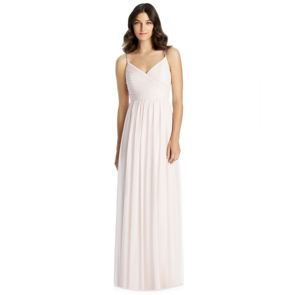 Jenny Packham Dresses & Skirts - Jenny Packham Lux Chiffon Beaded Strap Blush Gown Dress JP1022 Size 4 NWT
